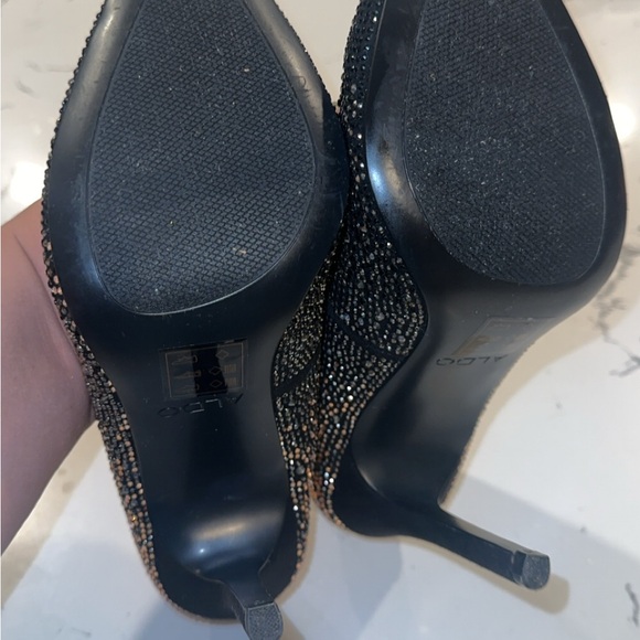 Aldo Black and Gold Studded Heels - Picture 4 of 9